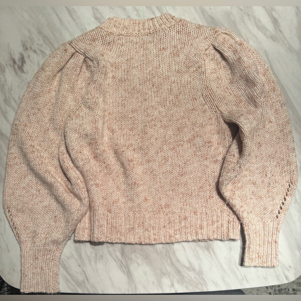 Madewell Pleat Shoulder Pullover Sweater Crew Neck Size Large Wool Blend